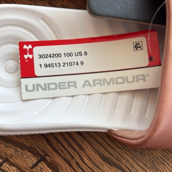 Women UA Under Armour UA W ANSA LE
Slide Sandals. Size 8. Rose Gold/Pink White. - Picture 5 of 9